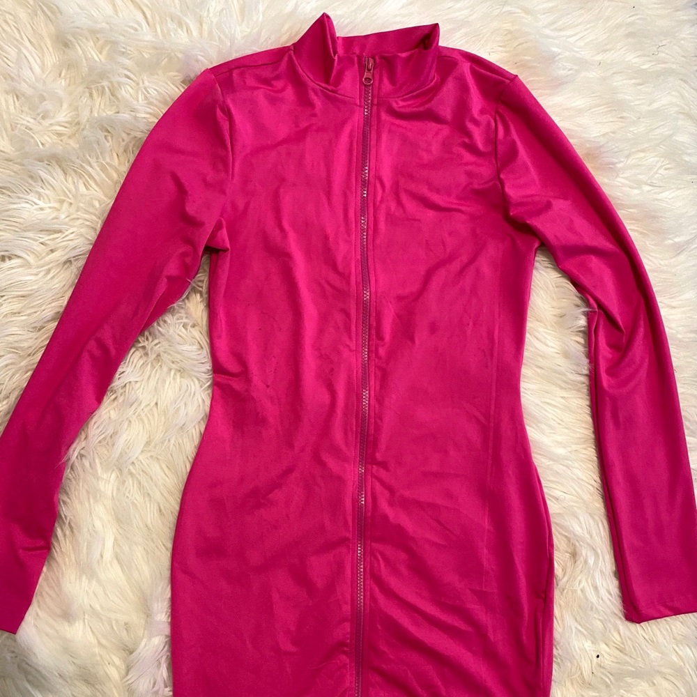 Fashion nova body con zip up dress